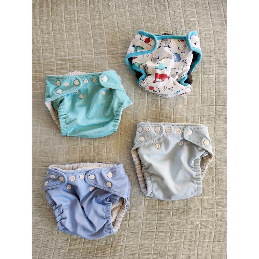 4 Cloth Diaper Covers Sz 0-36 Months